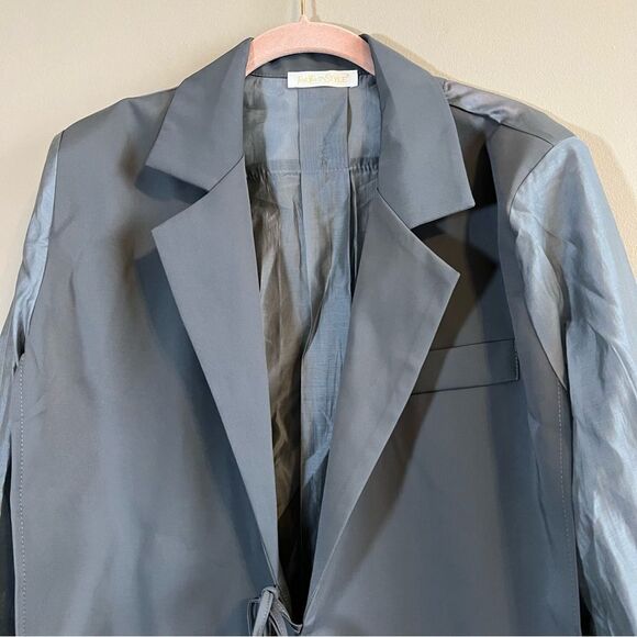 ✨ Two Twin Style Gray Sheer Long Sleeve Top Large - Picture 2 of 14